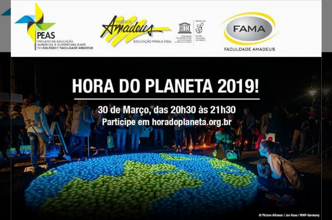 Colégio e Faculdade Amadeus aderem a HORA DO PLANETA