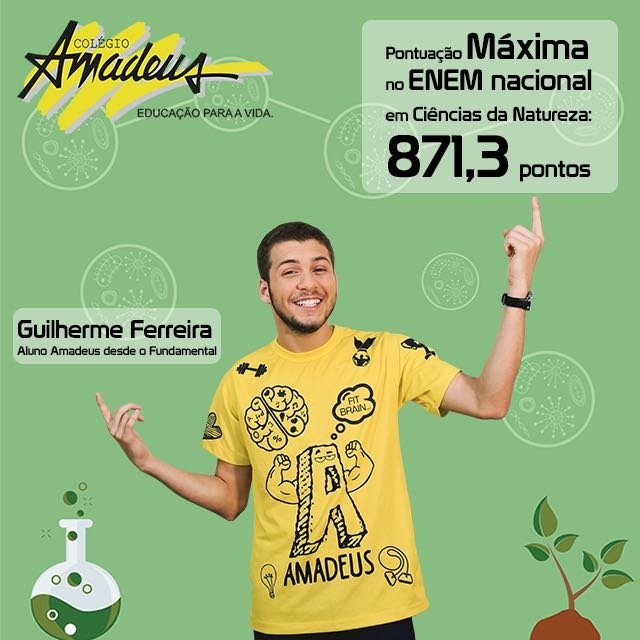 Aluno Amadeus faz pontuação máxima no ENEM